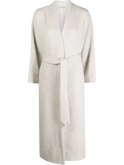 Dušan Virgin Wool-cashmere Belted Coat In Nude