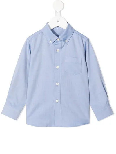 Familiar Buttoned Long-sleeve Shirt In Blue