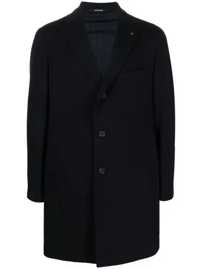 Tagliatore Single-breasted Tailored Coat In Blue