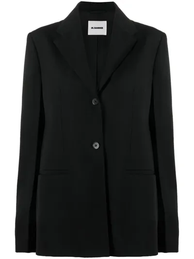 Jil Sander Single-breasted Tailored Blazer In Black