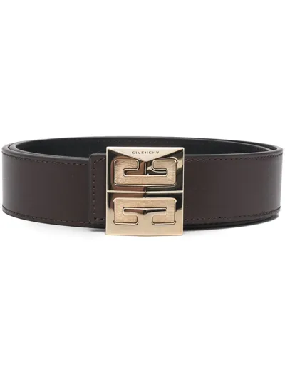 Givenchy 4g Logo Buckle Belt In Brown