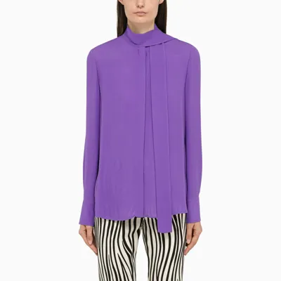 Valentino Purple Silk Blouse