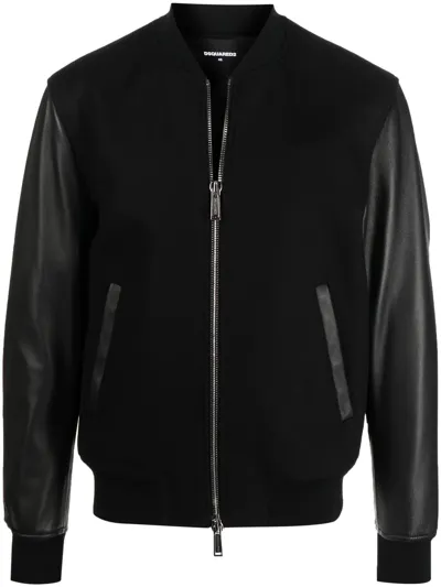 Dsquared2 X Ibrahimović Hybrid Bomber Jacket In Black