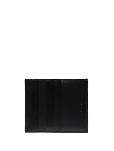 Jil Sander Leather Card Holder In Schwarz