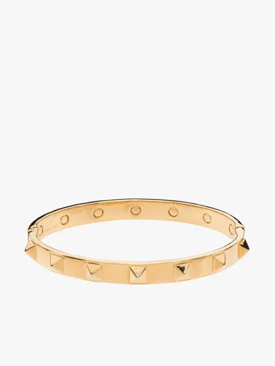 Valentino Garavani Rockstud Embellished Bangle In Gold