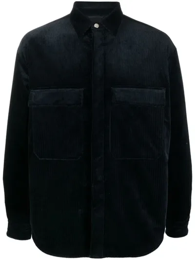 Giorgio Armani Padded Corduroy Shirt Jacket In Blau