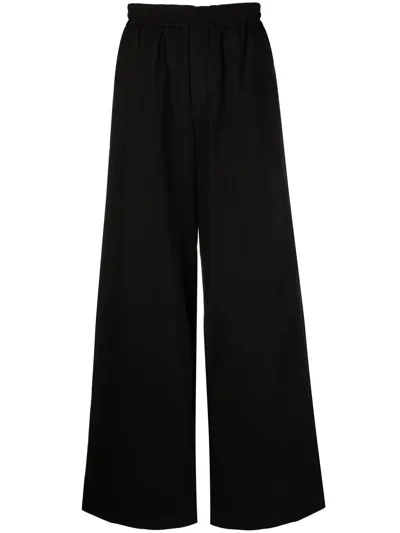 Off-white High-waisted Wide-leg Trousers In Black