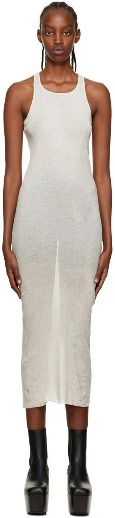 Rick Owens Halter Neck Jersey Tank Midi Dress In White