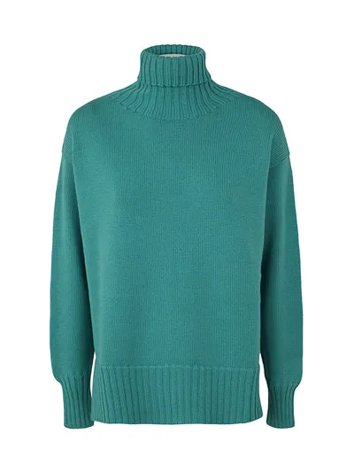 Drumohr Oversized Turtle Neck In Blue