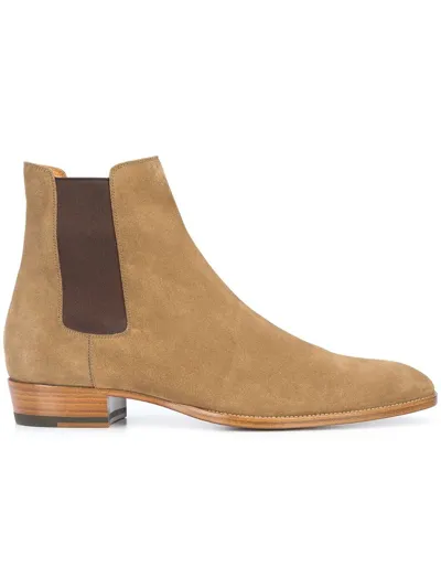 Saint Laurent 'chelsea' Boots In Marrone