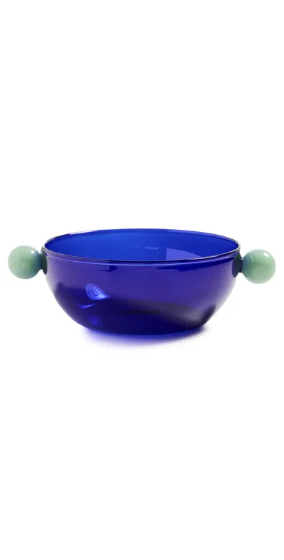 Maison Balzac Dot Dot Bowl In Indigo W/mint Green