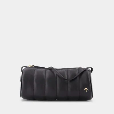 Manu Atelier Padded Cylinder Bag In Black