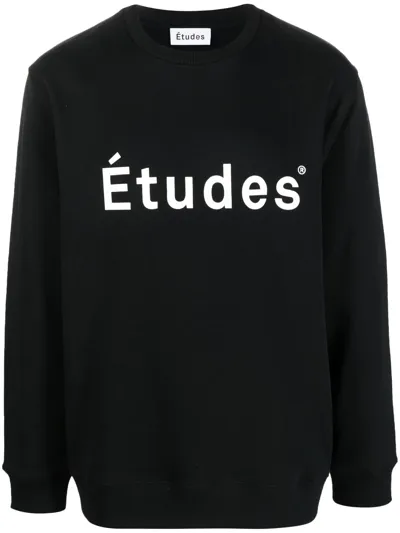 Etudes Studio Logo-print Organic-cotton Sweatshirt In Black