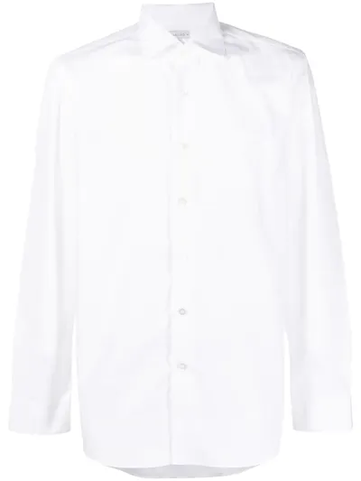 Caruso Long-sleeve Poplin Shirt In White