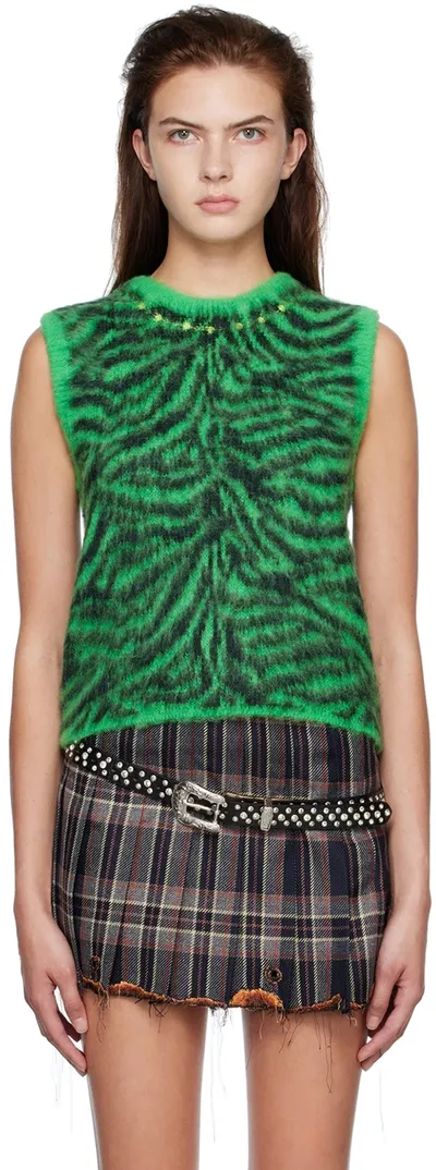 Doublet Green Zebra Sweater