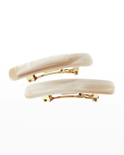 L Erickson Mini Classic Rectangle Barrettes, Set Of 2 In Alba