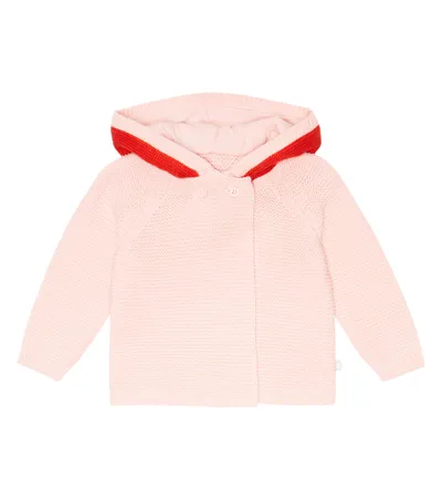 Stella Mccartney Baby Striped Cotton And Wool Cardigan In Pink