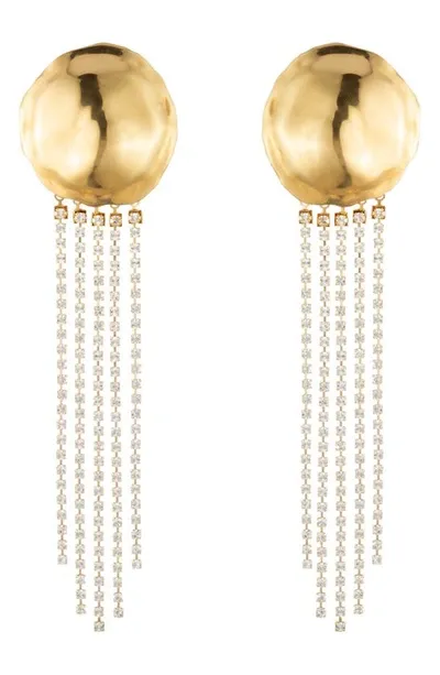 Sterling King Orbit Crystal Drop Earrings In Gold