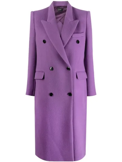 Isabel Marant Peak-lapels Double-breasted Coat In Purple