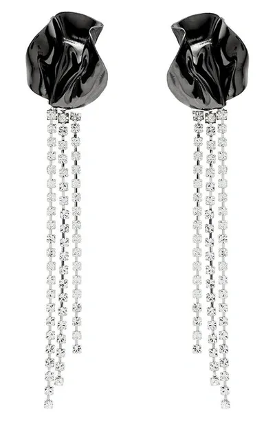 Sterling King Georgia Crystal Drop Earrings In Slate