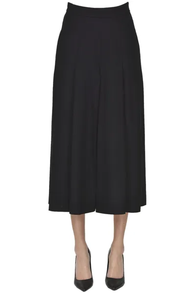 Max Mara Bronzo Wool Skirt Pants In Black