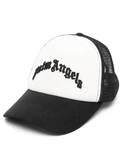 Palm Angels Logo-print Mesh Cap In Schwarz