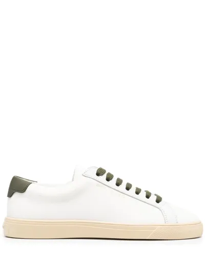 Saint Laurent Andy Low-top Leather Sneakers In White