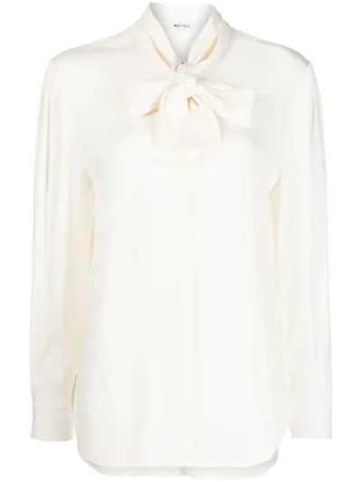 Ports 1961 Lace-up Long-sleeved Blouse In White