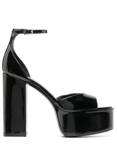 Paris Texas Patent Leather Sandals In Black