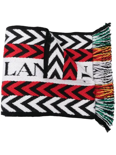 Lanvin Striped Fringed Scarf In Multi