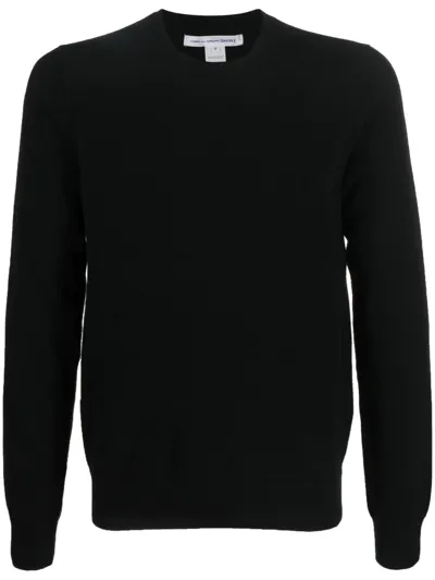 Comme Des Garçons Shirt V-neck Knitted Jumper In Black