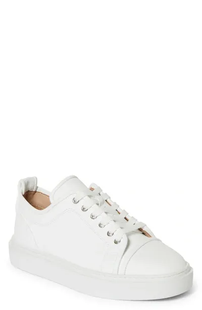 Christian Louboutin Adolon Junior Contrast-panel Woven Low-top Trainers In White