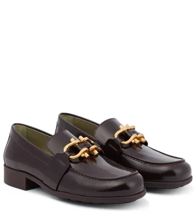 Bottega Veneta Madame Horsebit-embellished Leather Loafers In Oxide