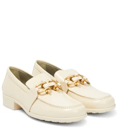 Bottega Veneta Monsieur Leather Loafers In Butter