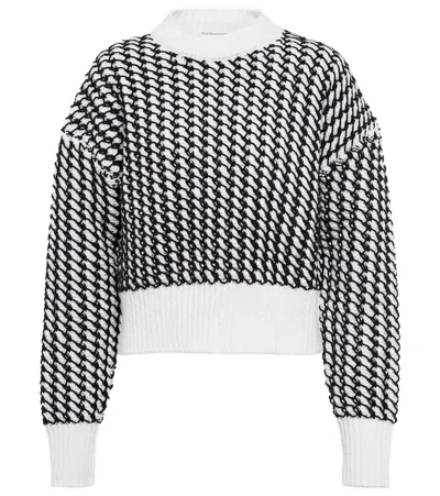 Bottega Veneta Ribbed-knit And Wool-chenille Sweater In Chalk Black