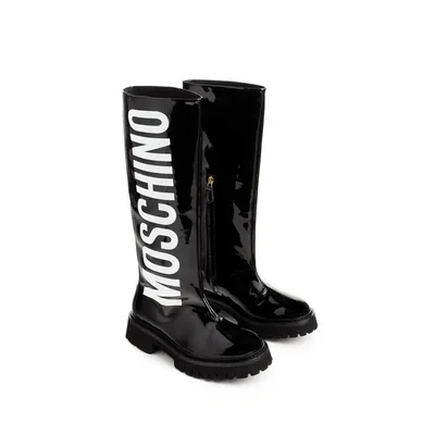 Moschino Bottes Vernies Et Logotypées