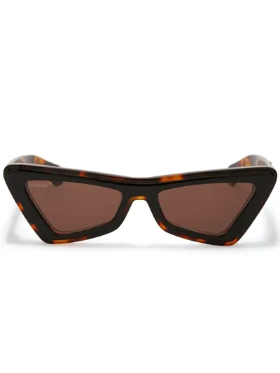 Off-white Artemisia Cat-eye Acetate Sunglasses In Havana Brown