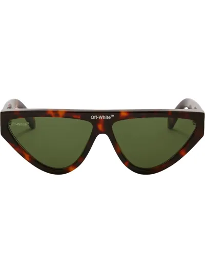 Off-white Gustav Tinted Sunglasses In Havana Green