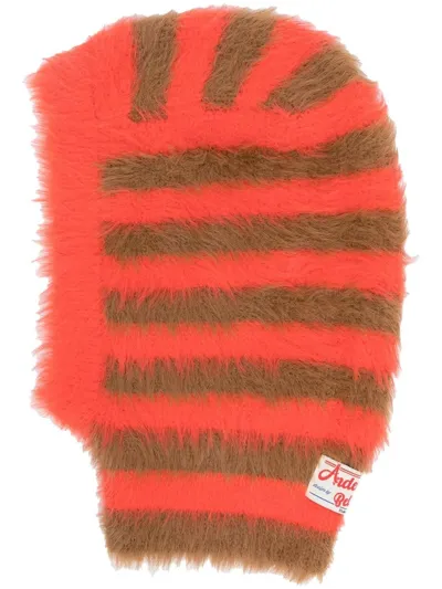 Andersson Bell Multi-coloured Striped Knitted Balaclava In Orange