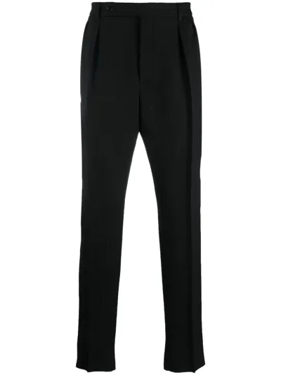 Saint Laurent Pinstripe Straight-leg Trousers In Schwarz