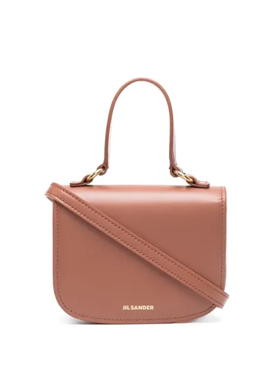 Jil Sander Mini Halo Tote Bag In Braun