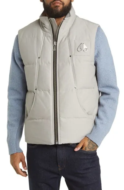 Moose Knuckles Montreal Cotton Blend Down Vest In Grey