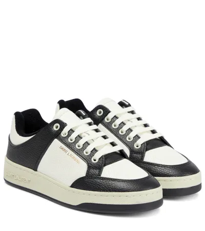 Saint Laurent Twotone Leather Sl/61 Sneakers In White