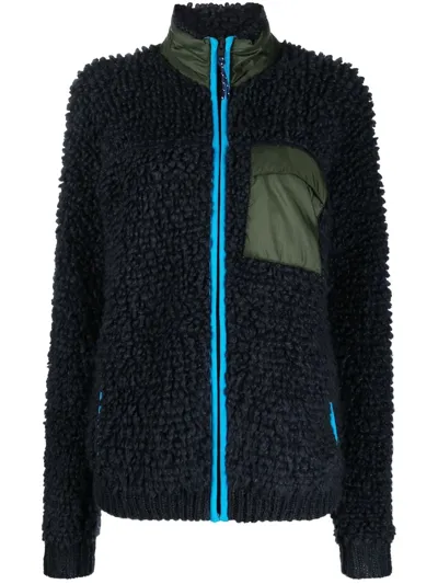 Marni Bouclé-knit Zip-up Cardigan In Blue