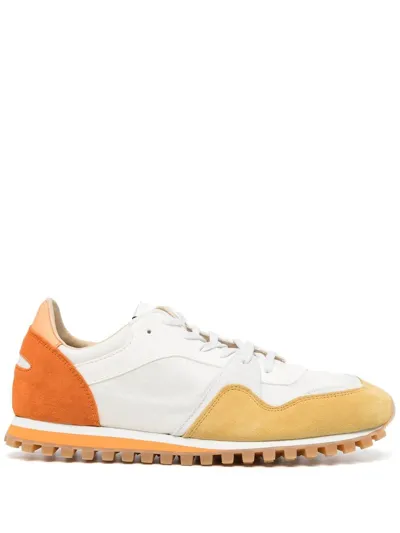 Spalwart Colour-block Panelled Sneakers In Orange