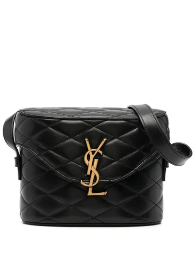 Saint Laurent June Diamond-quilt Crossbody Bag In Black