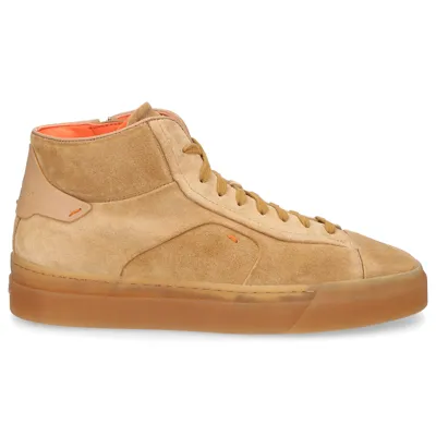 Santoni High-top Sneakers 60935 Suede In Beige