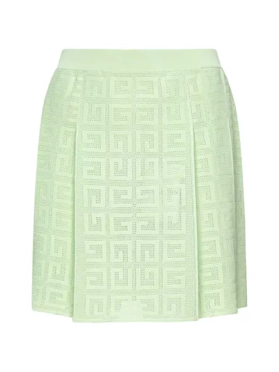 Givenchy Green Monogram-motif Mini Skirt