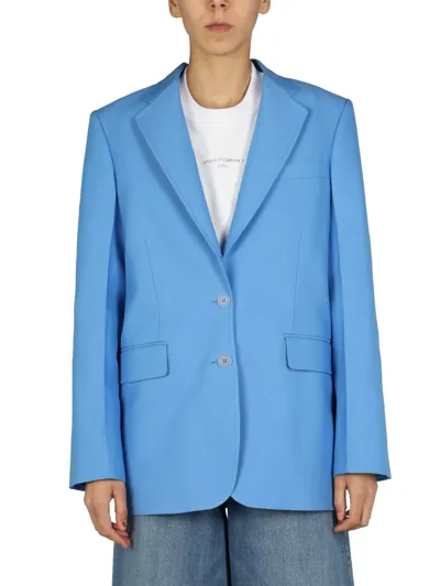 Stella Mccartney Single-breasted Tailored Twill Blazer In Cornflower Blue