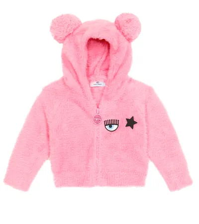 Monnalisa X Chiara Ferragni Baby Eyestar Hoodie In Sachet Pink